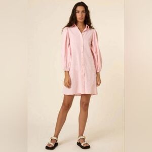 Frnch Paris Elegant Vicky Pink Long Sleeve Dress